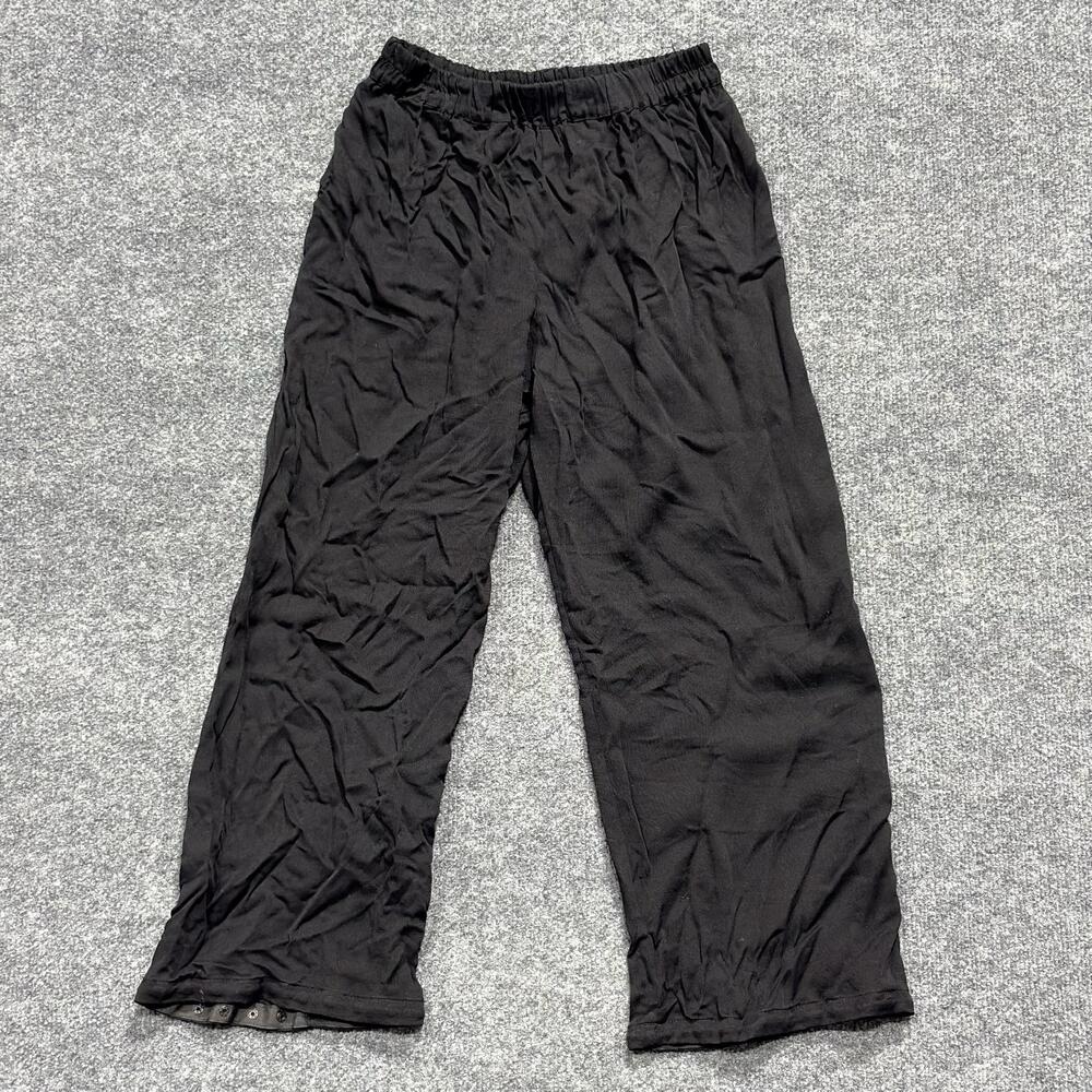 Sleeper Pants Womens XS Black Viscose Pull On Wide Leg Lounge Sleep Pajama